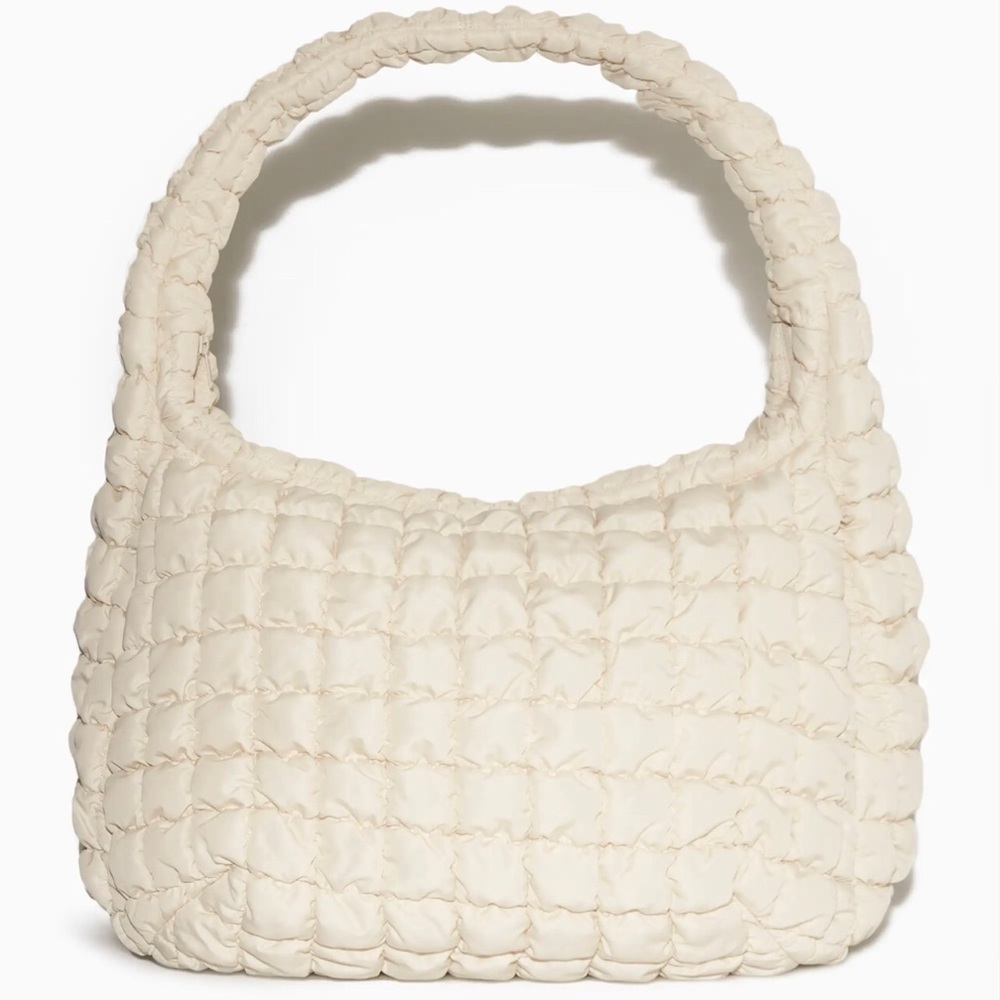 Cos Quilted Oversized Shoulder Bag Off White Gem